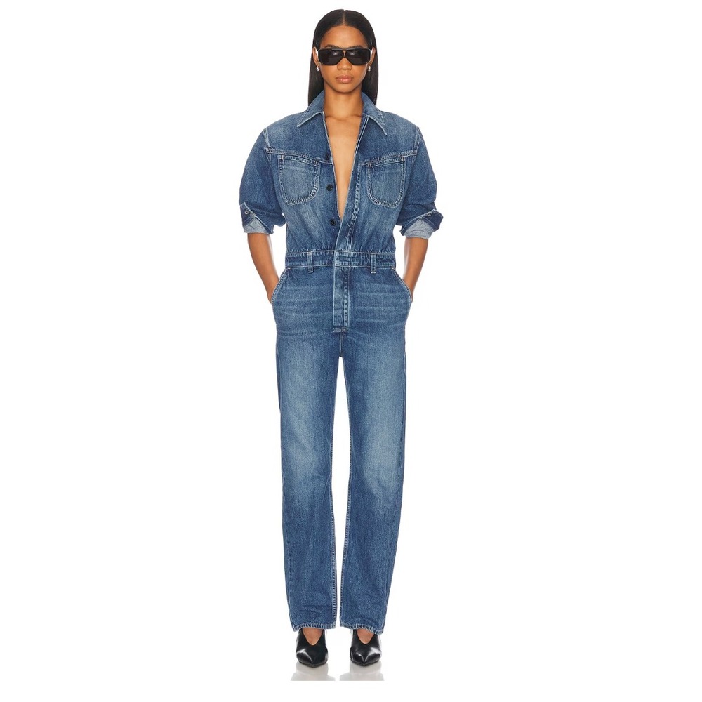 CITIZENS OF HUMANITY Solene Polished Jumpsuit Blue Denim Utility Women's Size 6